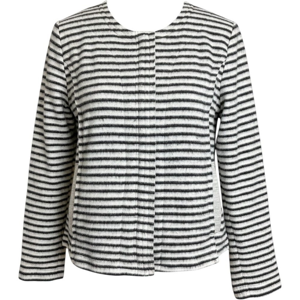Dolan Left Coast Collection Striped Zip Up Jacket Black White Small Euro chic